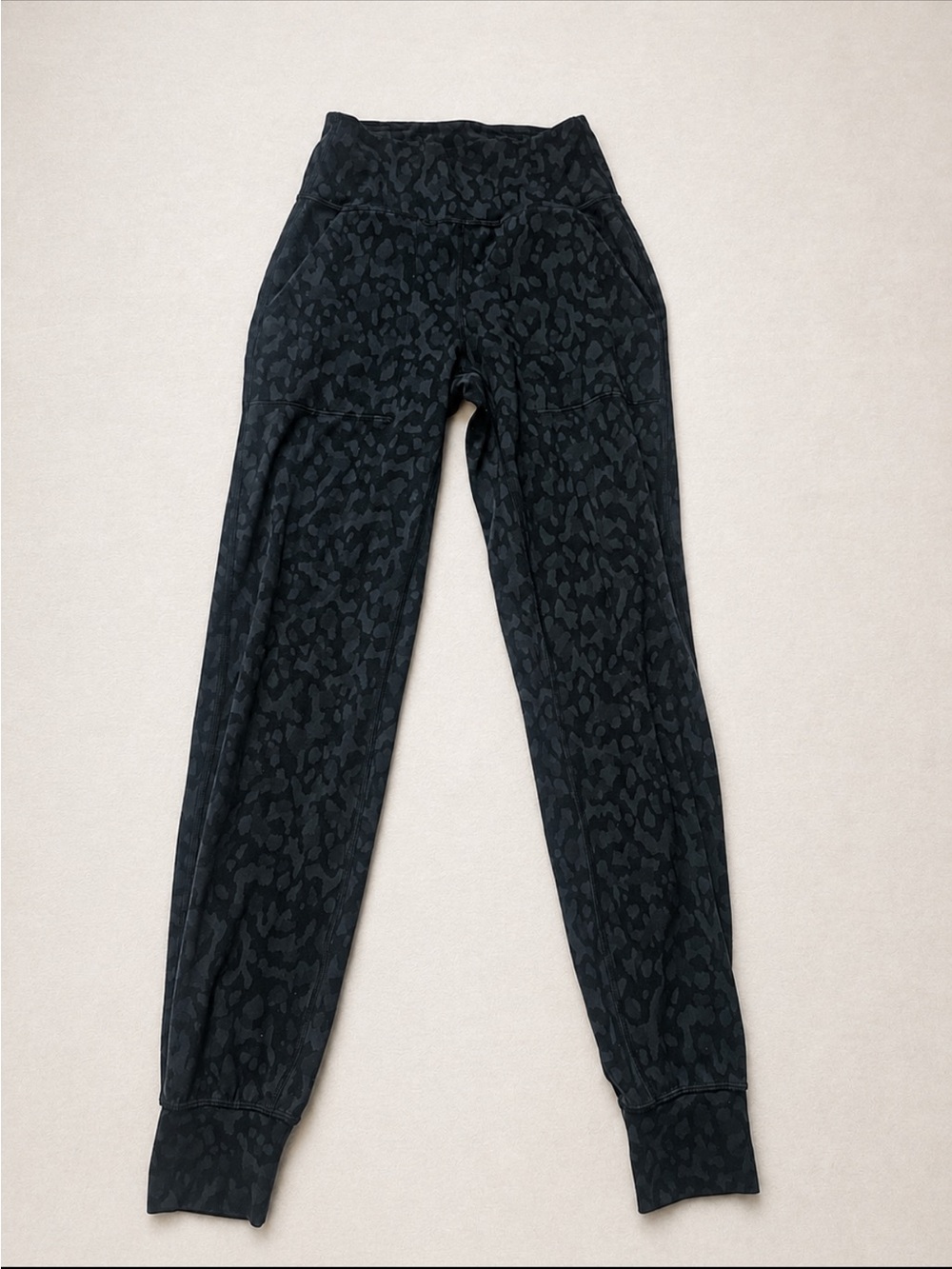 lululemon athletica Black Tonal Leopard-Print Joggers